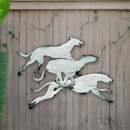 DESIGNOCRACY Track Dogs Vintage Wall Decor Wood Art G98122S318